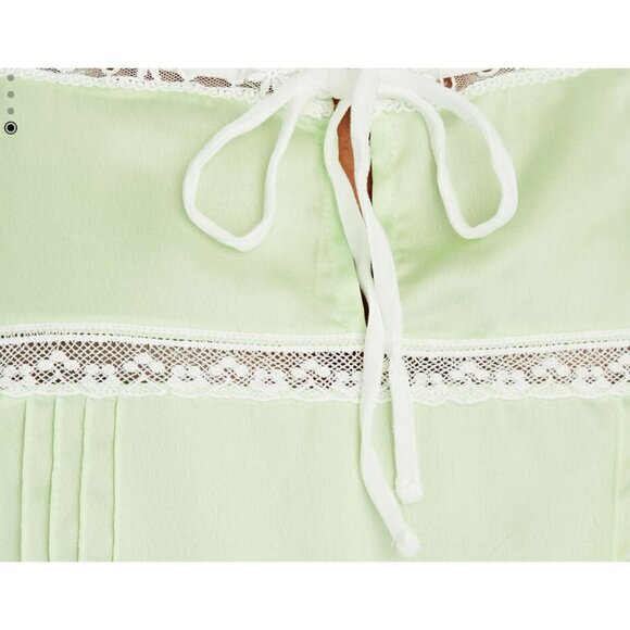 LoveShackFancy Sunny Lace Trimmed Pintucked Camisole light green - Picture 4 of 9